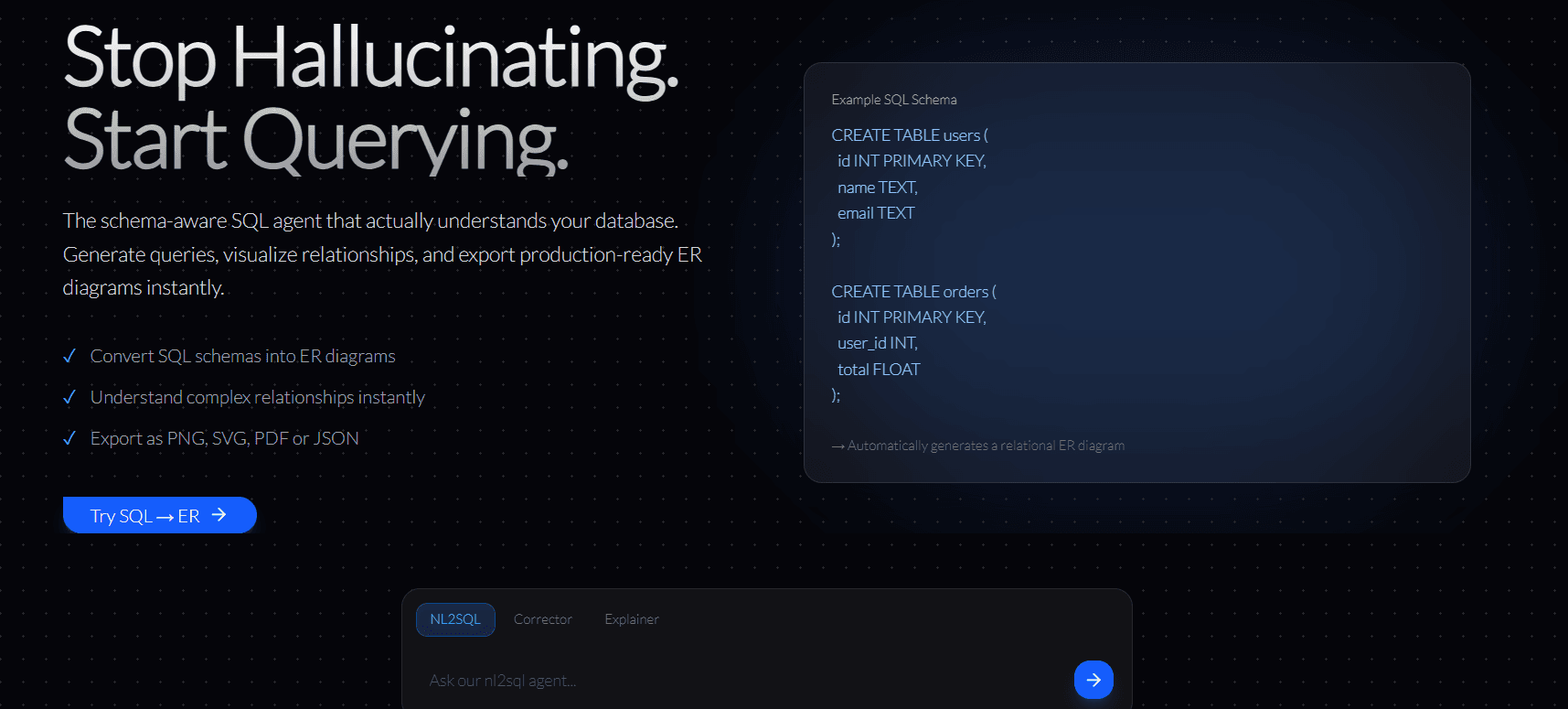Screenshot of getSQL